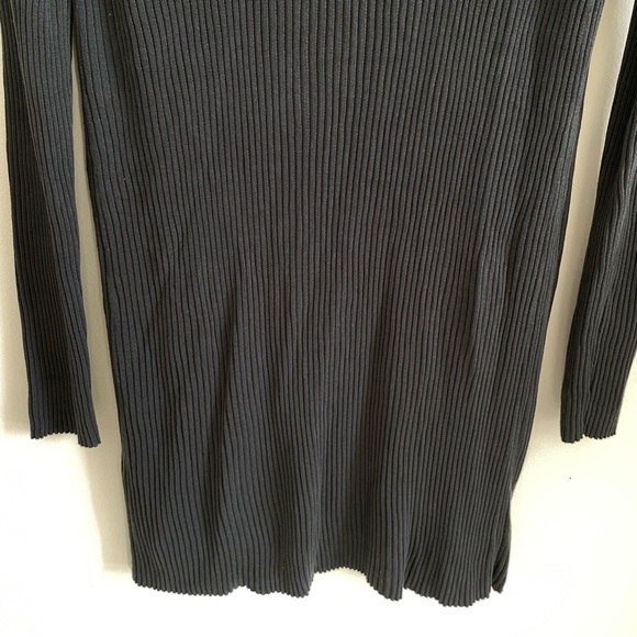EILEEN FISHER 100% Tencel Dark Gray Ribbed Cardigan Size M - Picture 10 of 13